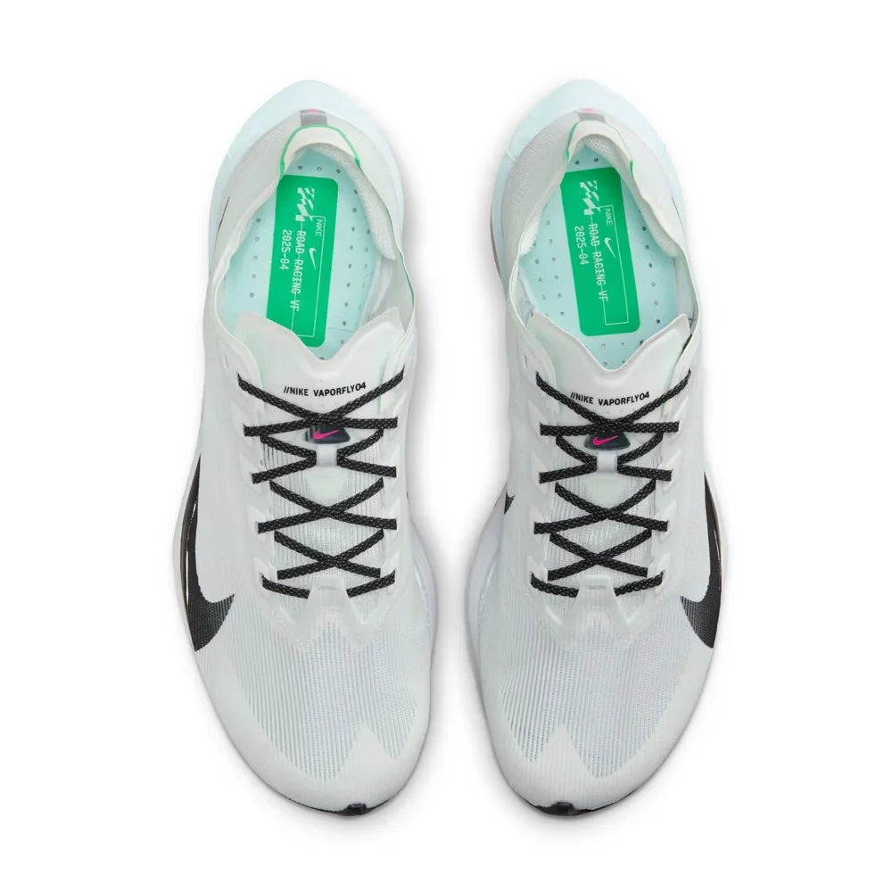 Men's Vaporfly 4 Running Shoe - White/Black/Hyper Pink/Mint Foam - Regular (D)