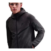 Men's Nike Tech Fleece Windrunner Full-Zip Hoodie - Black Heather/Black