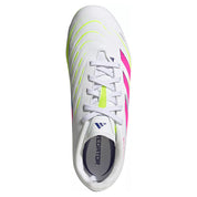 JR Predator League FG Soccer Cleats - Ftwr White/Lucid Pink/Lucid Lemon - Regular (D)
