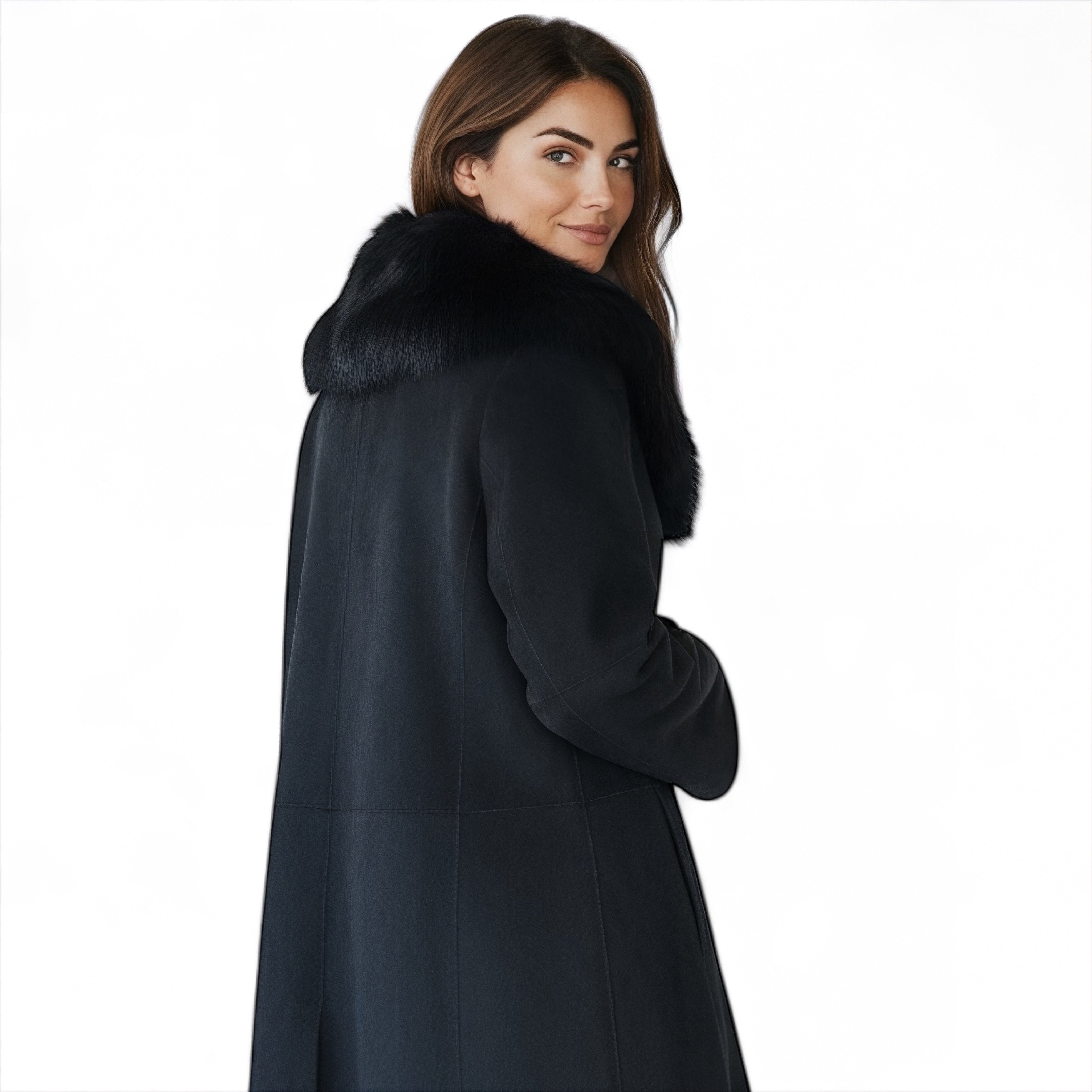 UGG Vanesa Toscana Shearling Coat Black - Women's