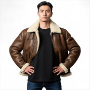 UGG Auden Shearling Aviator Chestnut Jacket - Men's