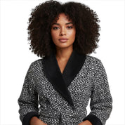UGG Duffield II Black Grey Micro Leopard Robe - Women's