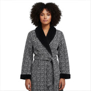 UGG Duffield II Black Grey Micro Leopard Robe - Women's