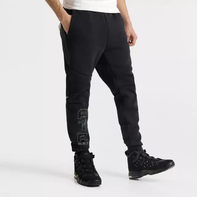 Men's Nike Tech Fleece Air Max Jogger Pants - Black/Neon Yellow