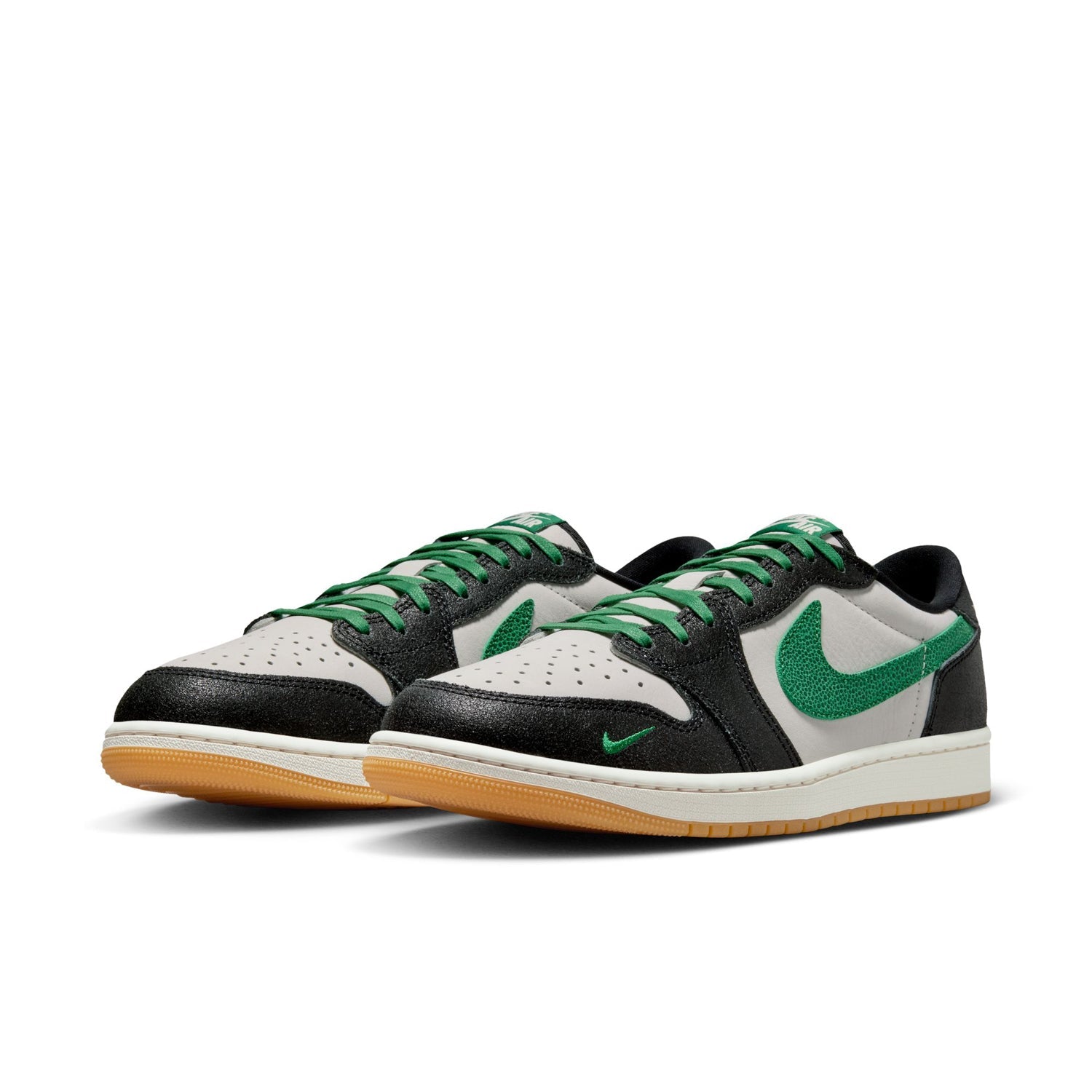 Retro 1 Low OG Phantom and Pine Green - Mens