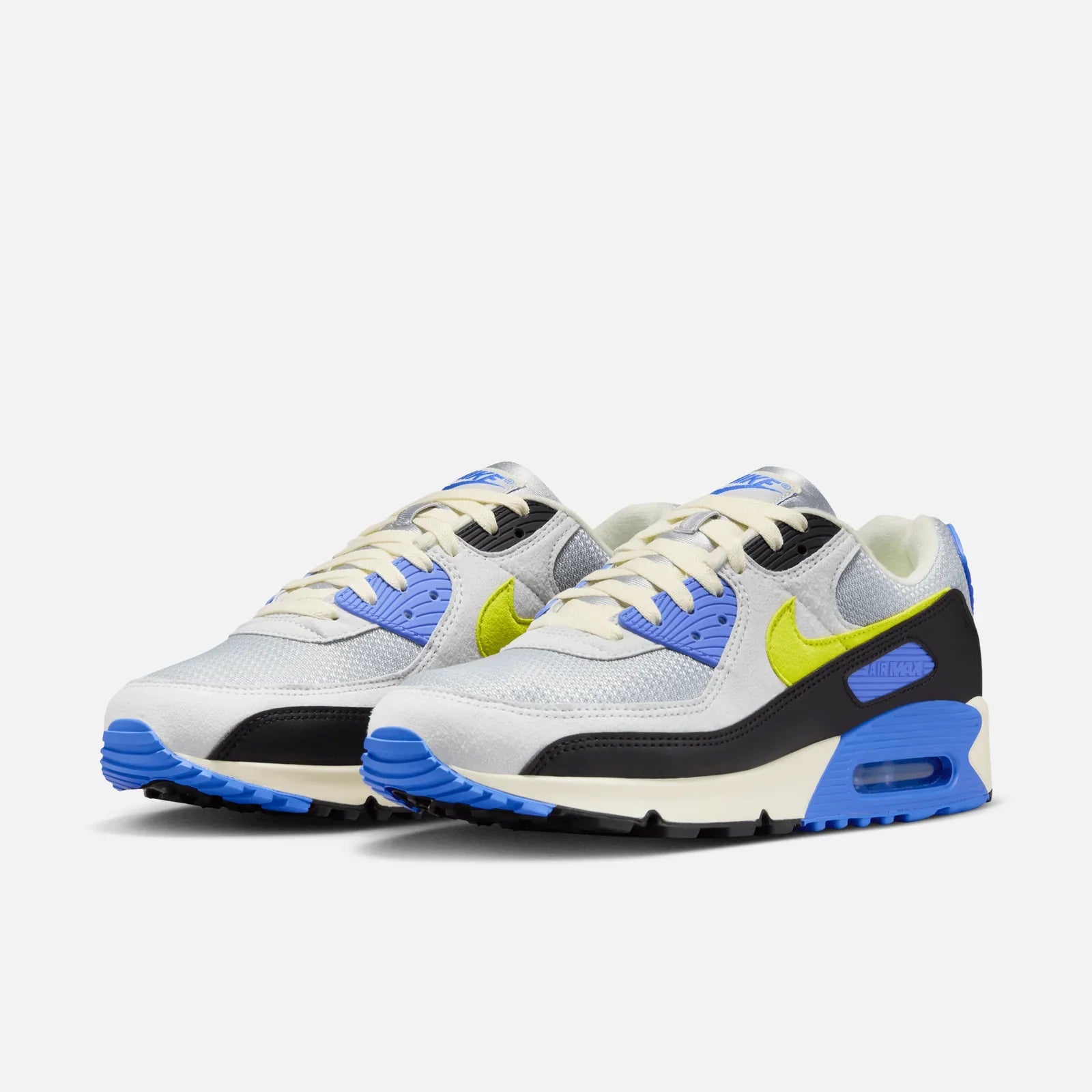 Men's Nike Air Max 90 Wave Pack Photon Dust/Photo Blue/Cyber/Light Smoke Grey/Black IU7543-025