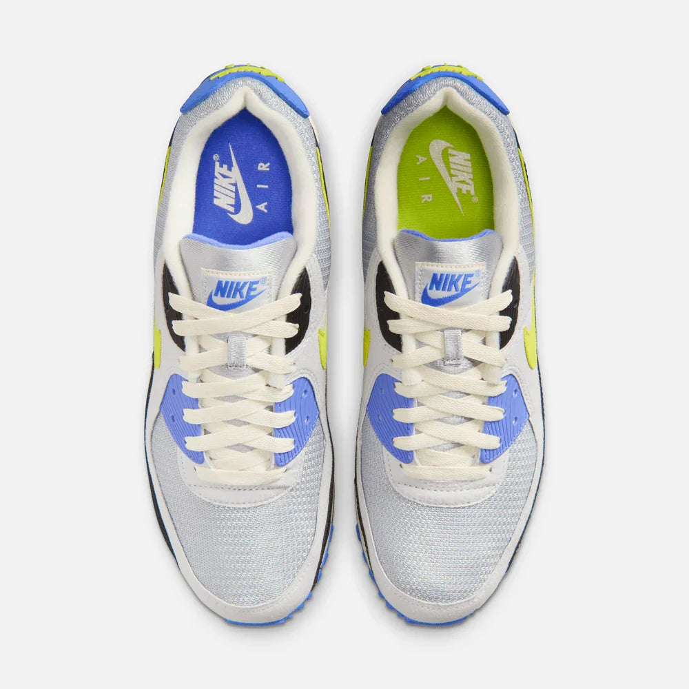 Men's Nike Air Max 90 Wave Pack Photon Dust/Photo Blue/Cyber/Light Smoke Grey/Black IU7543-025