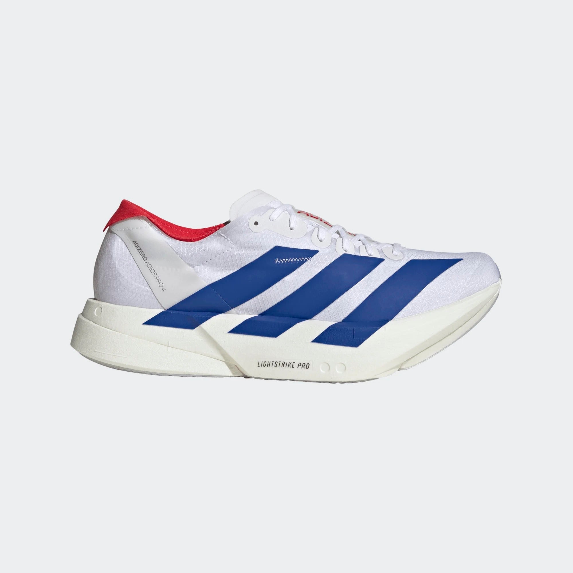 Men’s Adizero Adios Pro 4 (Cloud White / Royal Blue / Pure Ruby)