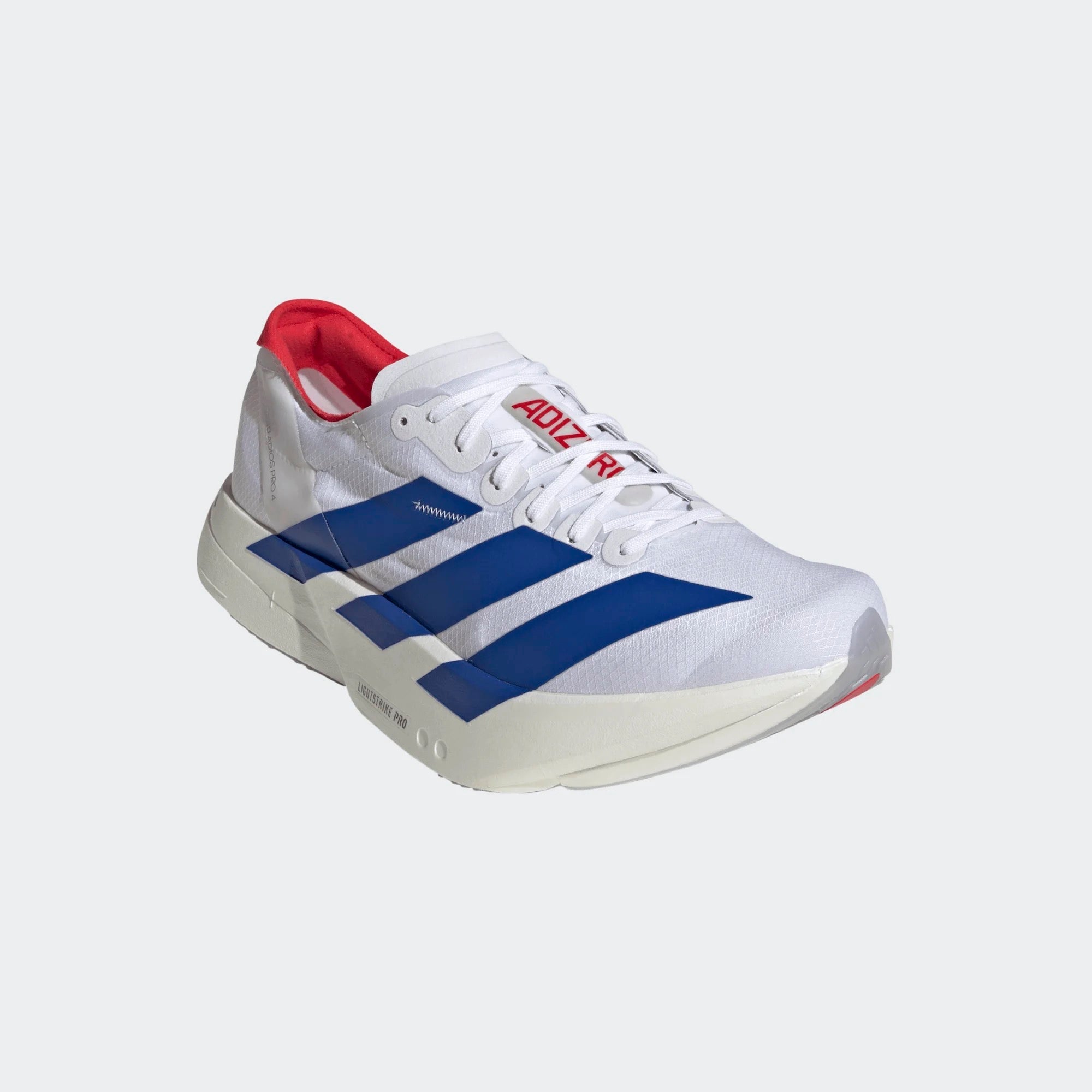 Men’s Adizero Adios Pro 4 (Cloud White / Royal Blue / Pure Ruby)