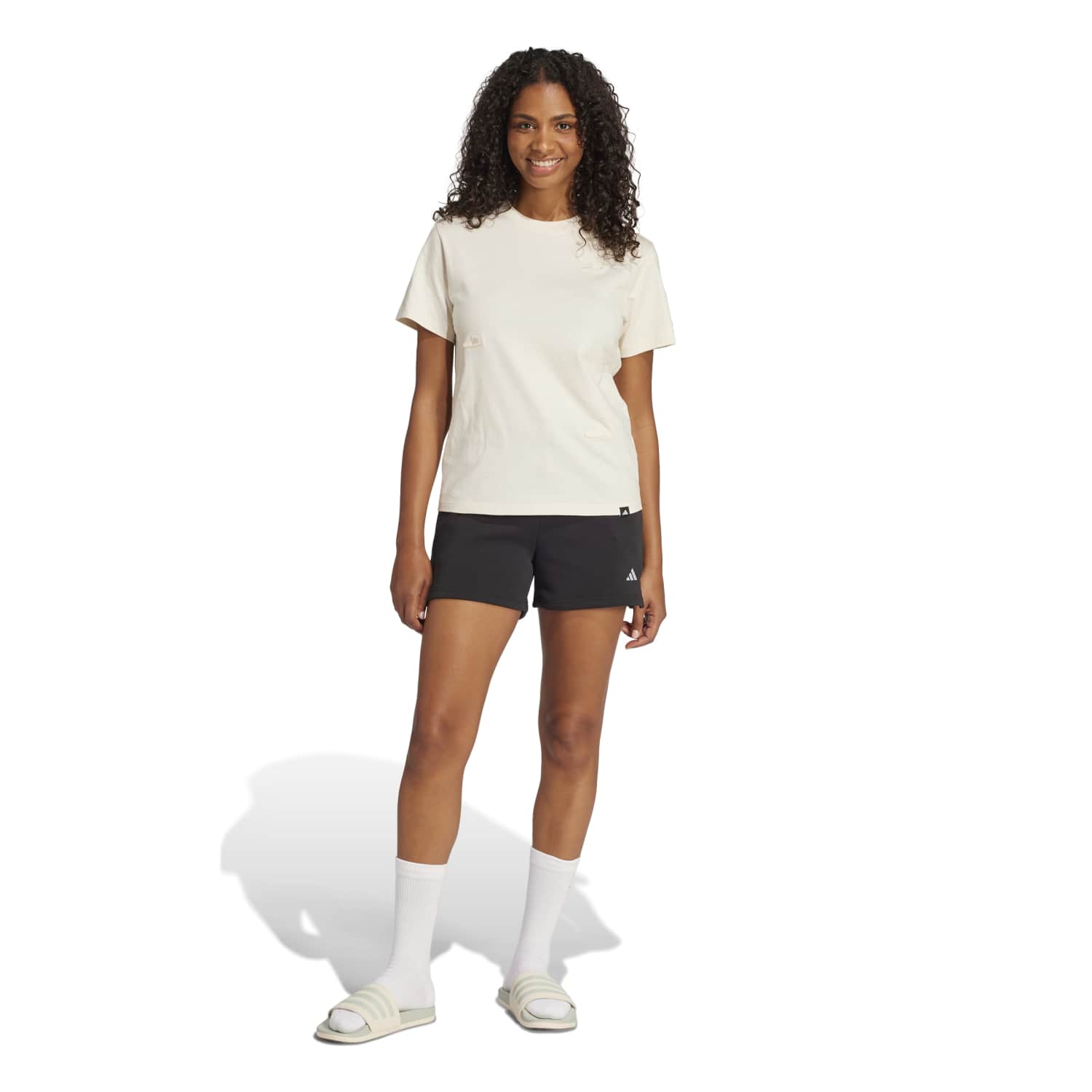 Essentials 3 Stripes Cotton Shorts - Womens