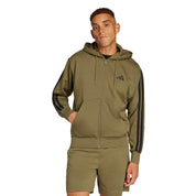Essentials 3 Stripes Fleece FZ Hoody - Mens