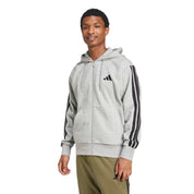 Essentials 3 Stripes Fleece FZ Hoody - Mens