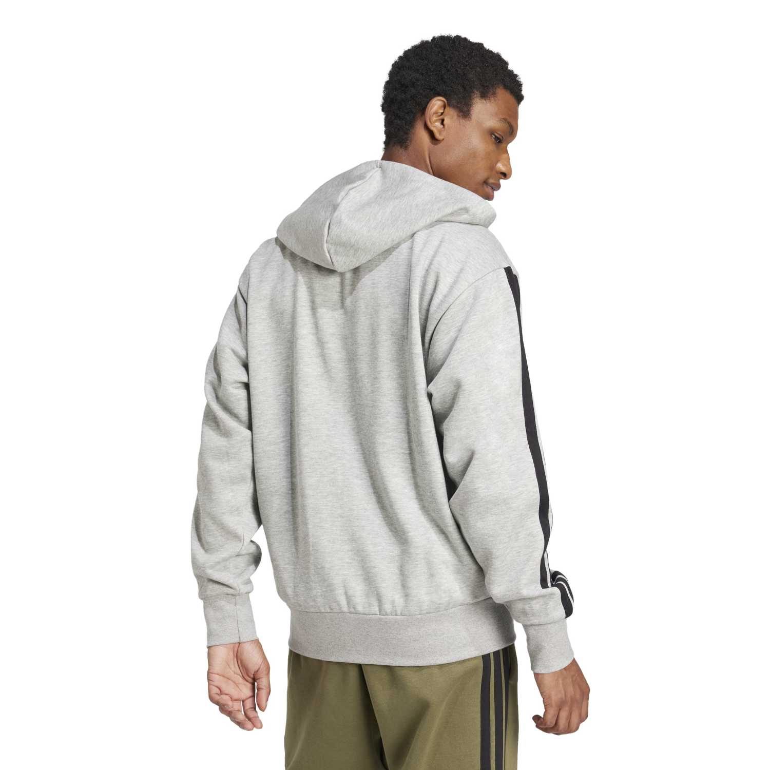 Essentials 3 Stripes Fleece FZ Hoody - Mens