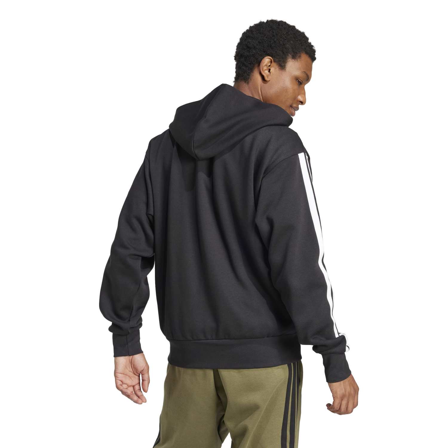 Essentials 3 Stripes Fleece FZ Hoody - Mens