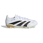 JR Predator League FG/MG Soccer Cleat - Cloud White/Core Black/Gold Metallic - Regular (D)