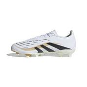 JR Predator League FG/MG Soccer Cleat - Cloud White/Core Black/Gold Metallic - Regular (D)