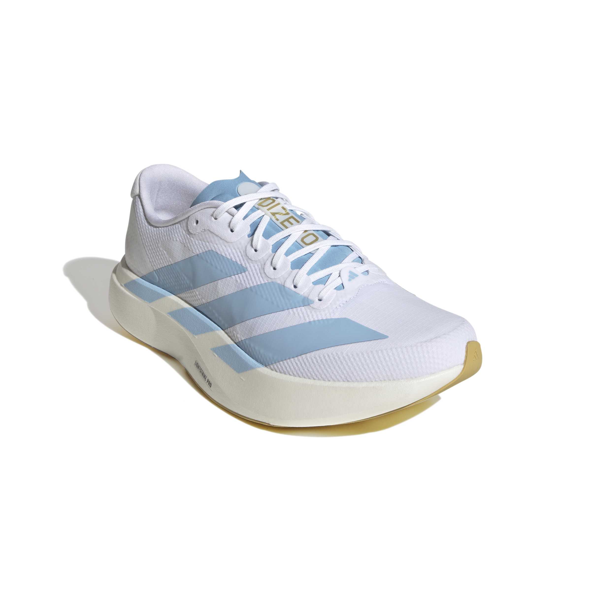 Men's Adizero EVO SL Woven (Cloud White/Clear Blue/Matte Gold)