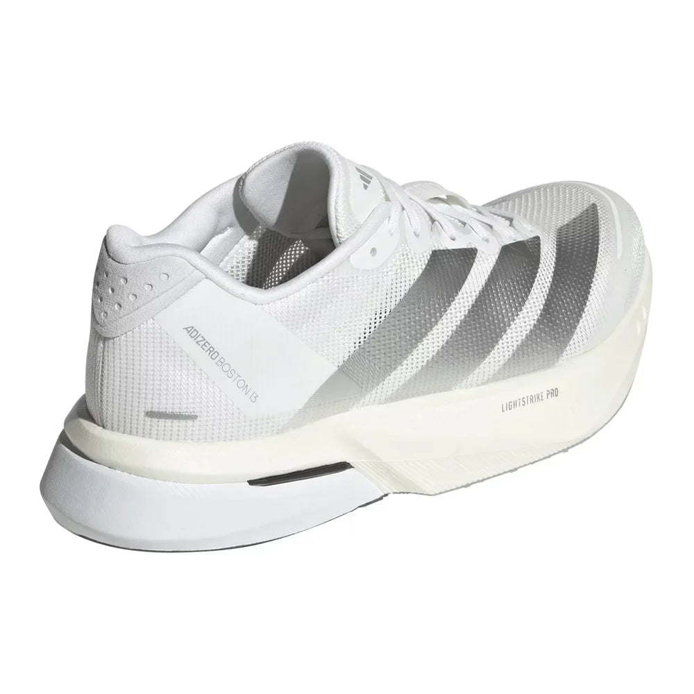 Women's Boston 13 Running Shoe - Cloud White/Matte Silver/Dash Grey - Regular (B)