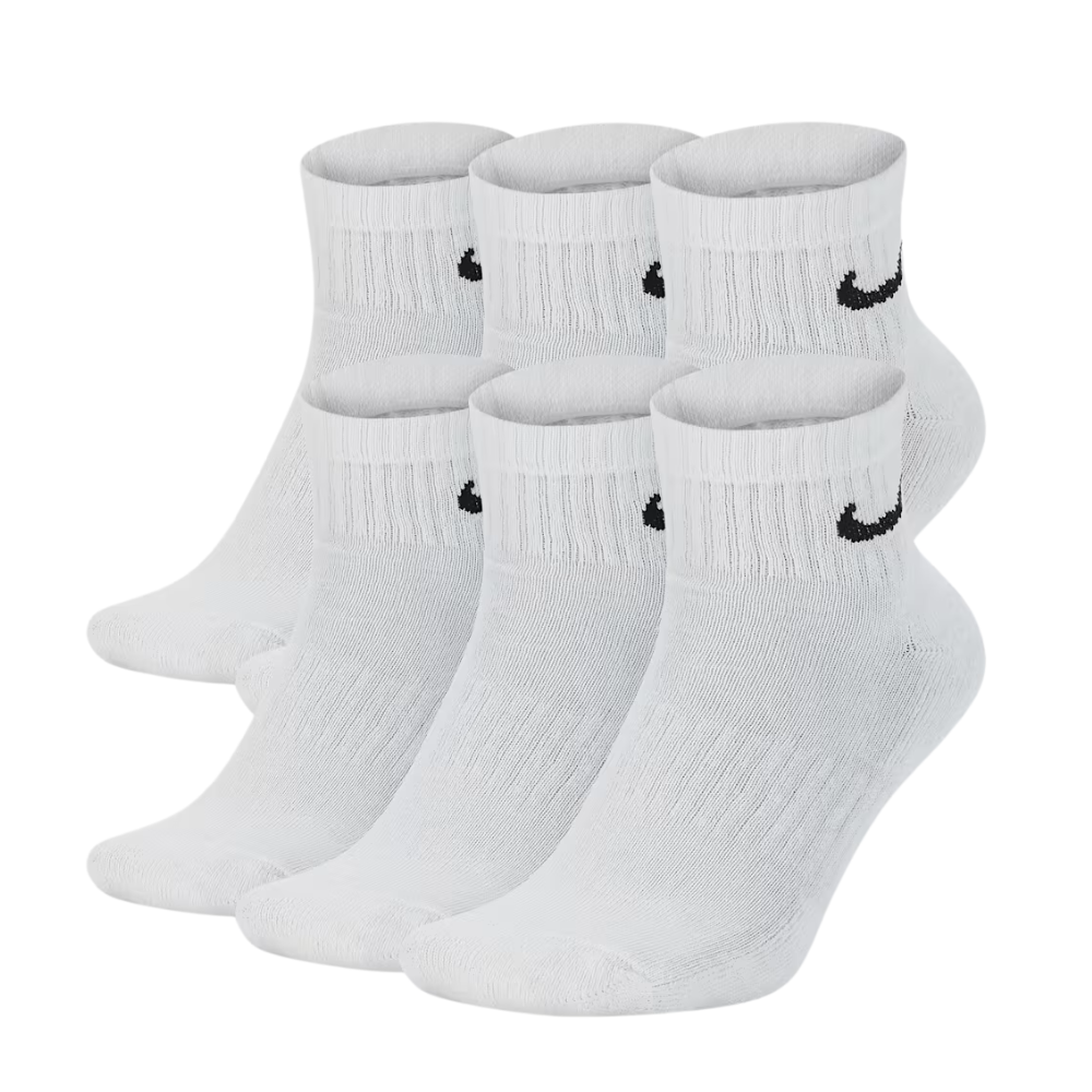 Nike Everyday Cushioned Ankle Socks (6 Pairs) - White & Black