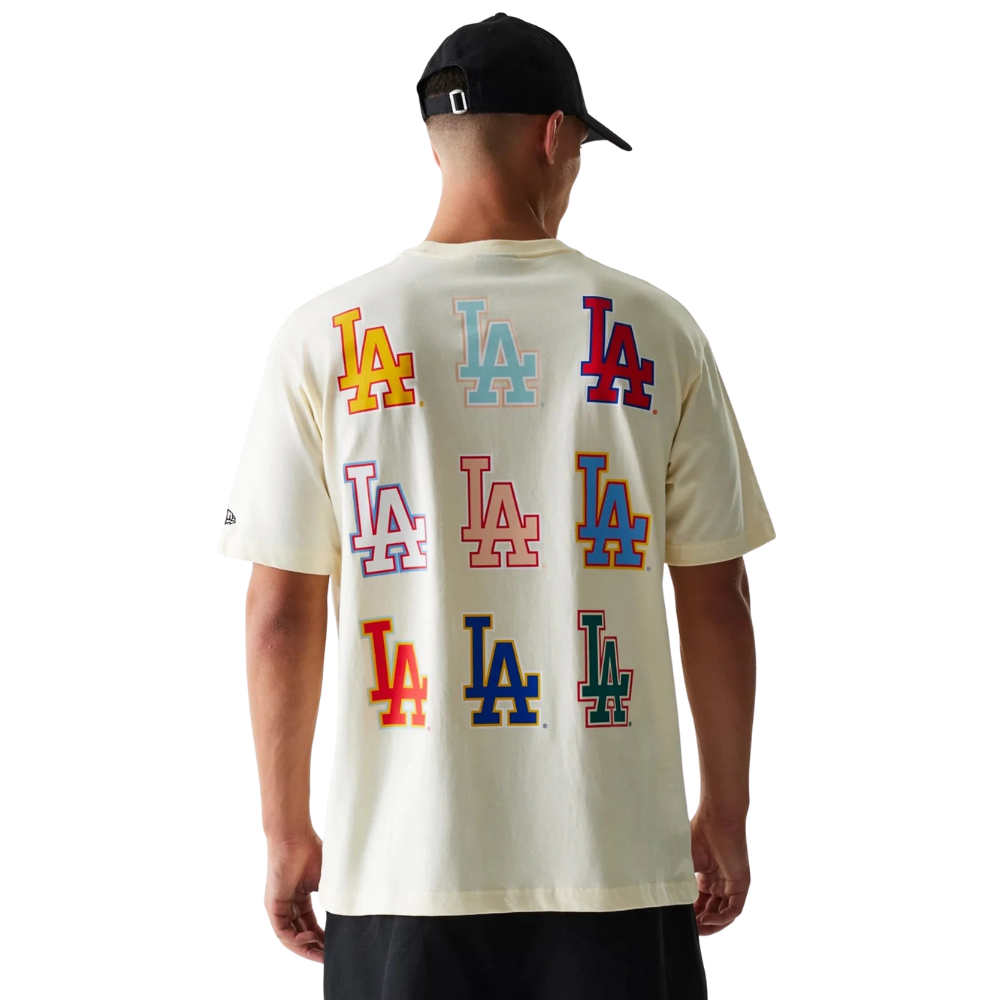 New Era Men's LA Dodgers MLB Life Graphic Cream T-Shirt