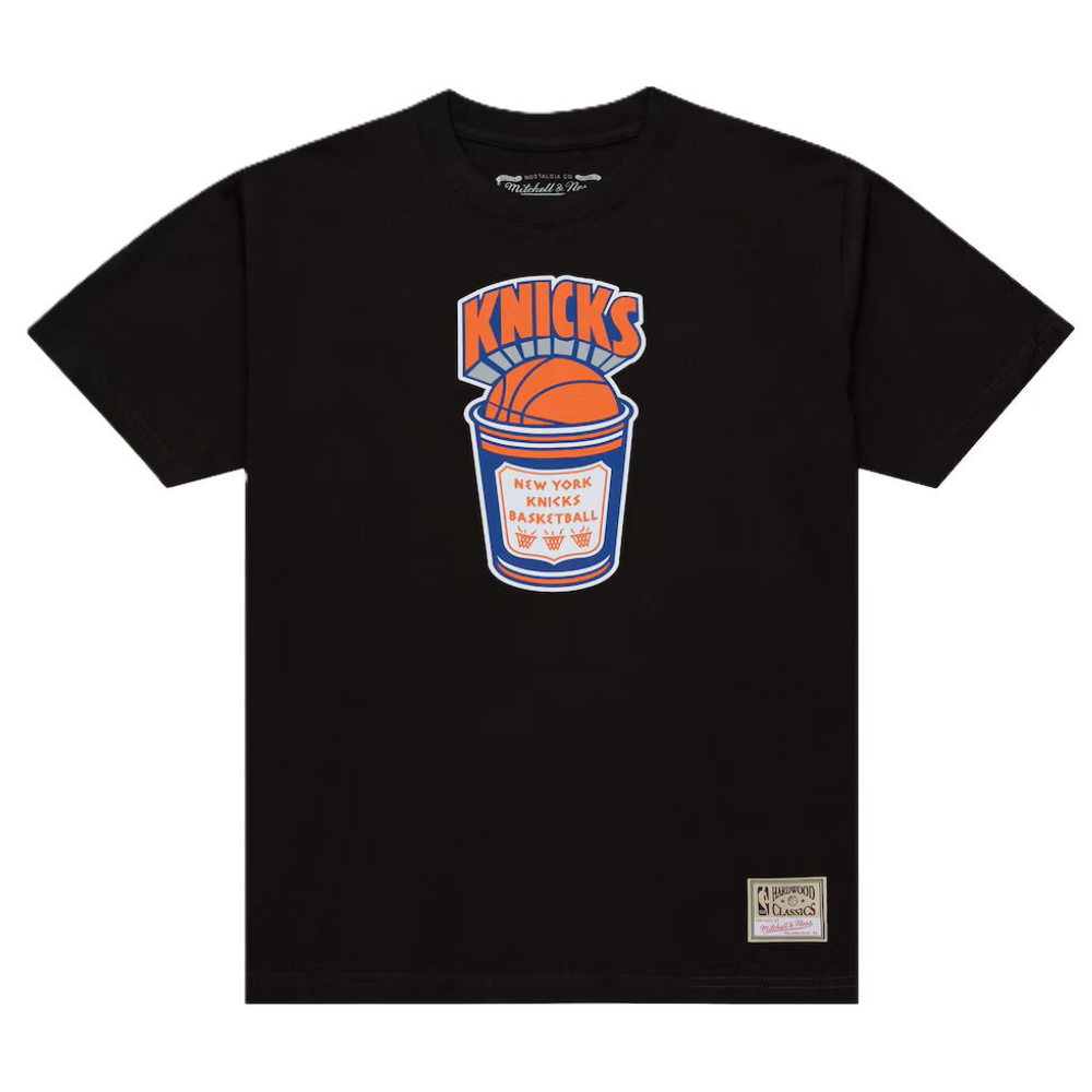 Men's Mitchell & Ness New York Knicks Black Hardwood Classics Coffee T-Shirt Black ss21716-blk