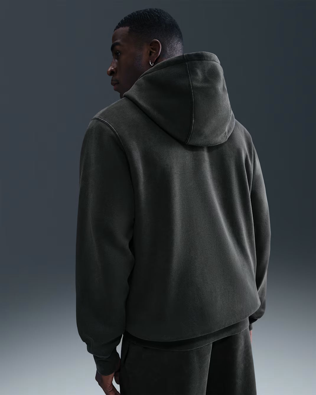 Men's Nike Sportswear Club Washed Fleece Hoodie Anthracite/Anthracite IQ1219-060