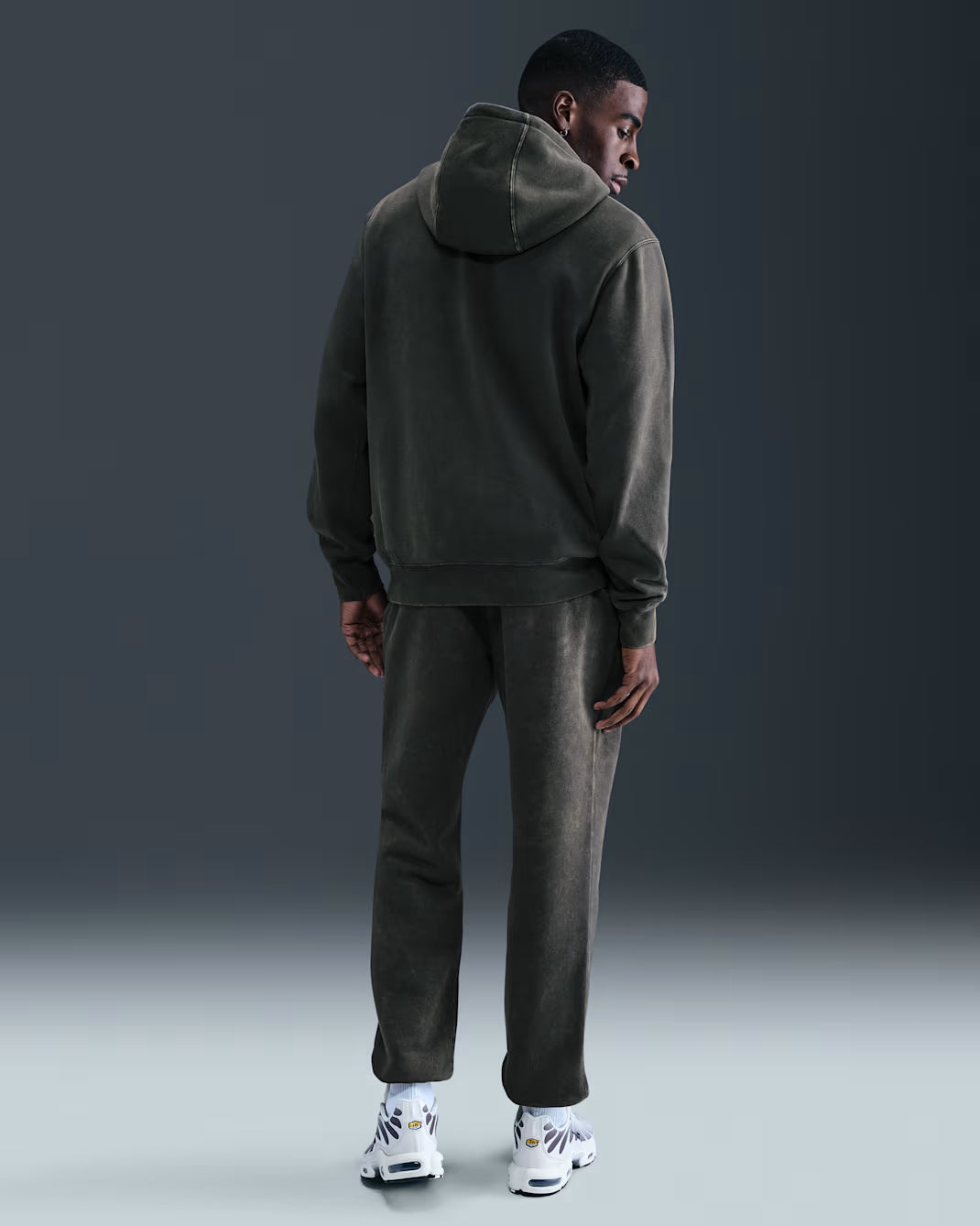 Men's Nike Sportswear Club Washed Fleece Hoodie Anthracite/Anthracite IQ1219-060