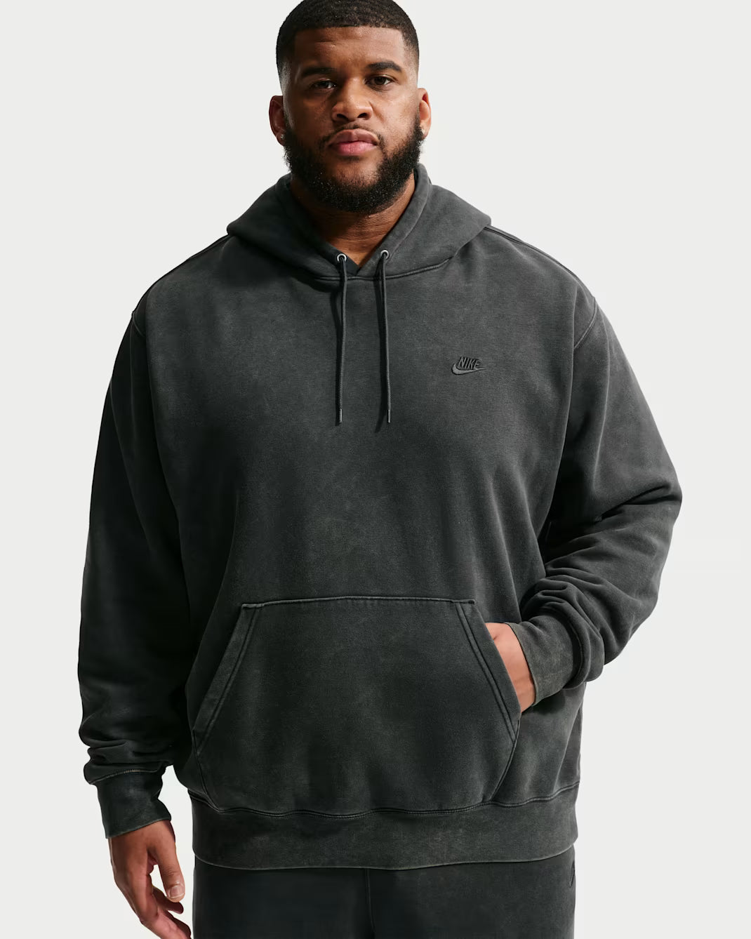 Men's Nike Sportswear Club Washed Fleece Hoodie Anthracite/Anthracite IQ1219-060