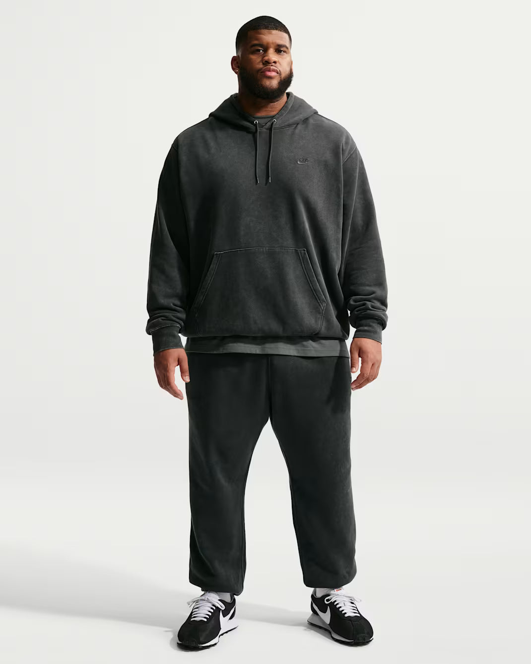 Men's Nike Sportswear Club Washed Fleece Hoodie Anthracite/Anthracite IQ1219-060