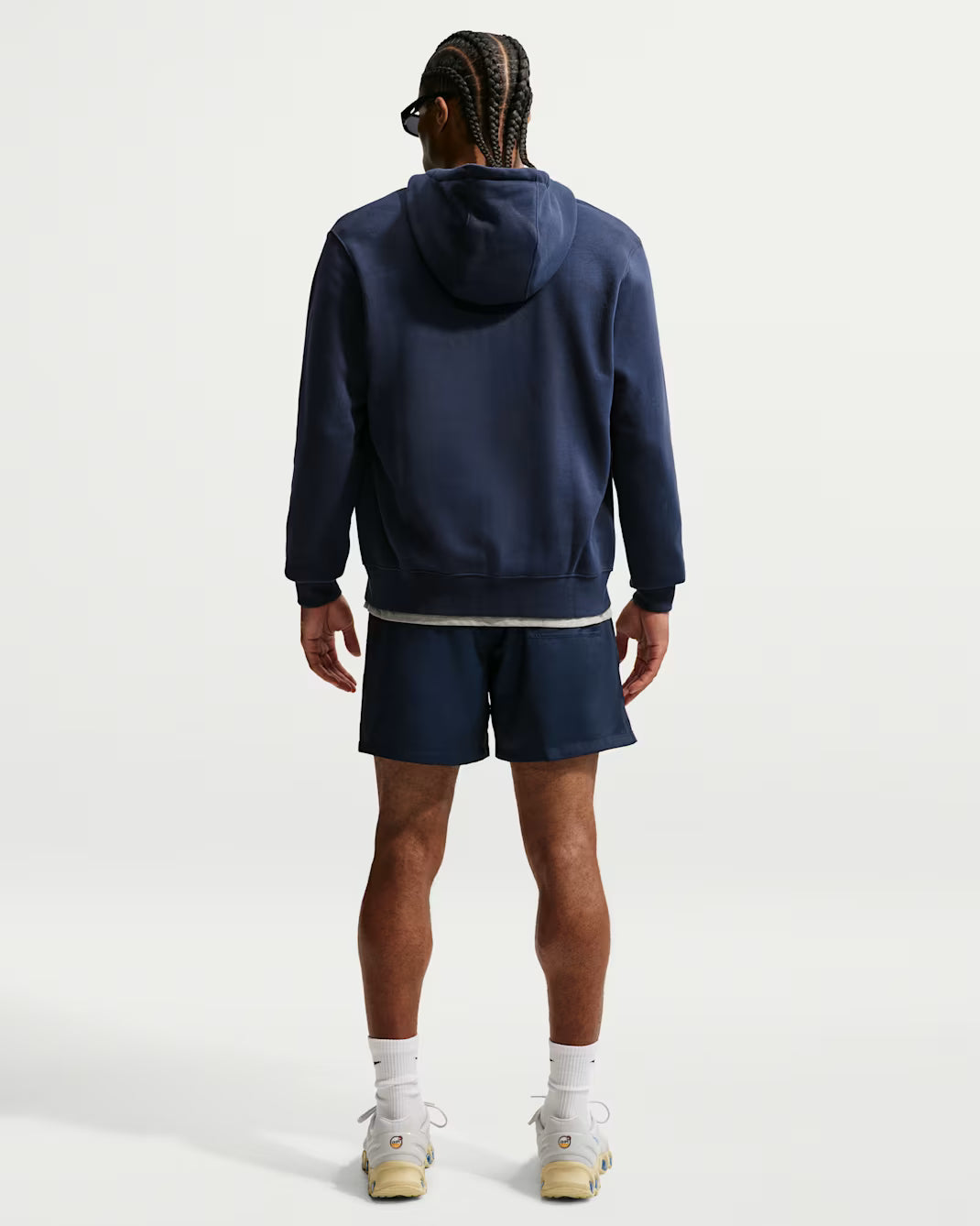 Men's Nike Club Fleece Full-Zip Hoodie - Obsidian/Obsidian/White
