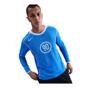Men's  Nike Total 90 Dri-FIT Long-Sleeve Soccer Top - Light Photo Blue/White/White/White