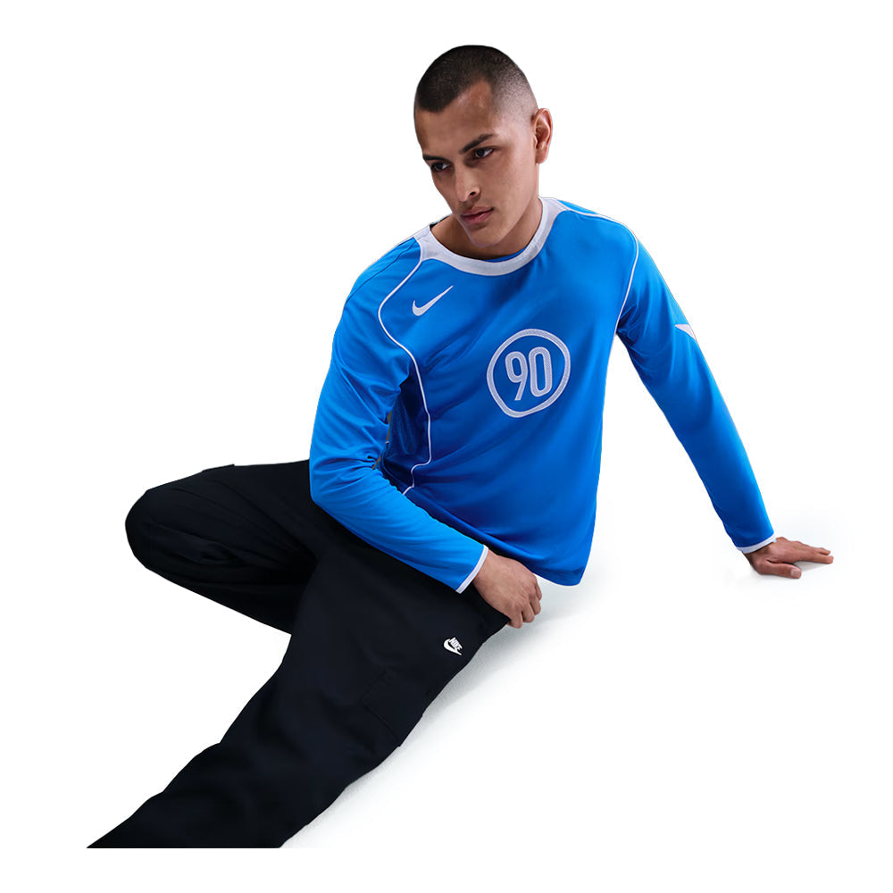 Men's  Nike Total 90 Dri-FIT Long-Sleeve Soccer Top - Light Photo Blue/White/White/White