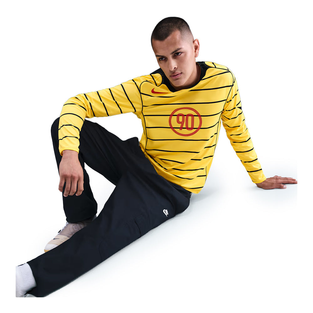 Men's  Nike Total 90 Dri-FIT Long-Sleeve Soccer Top - Tour Yellow/Black/Sport Red