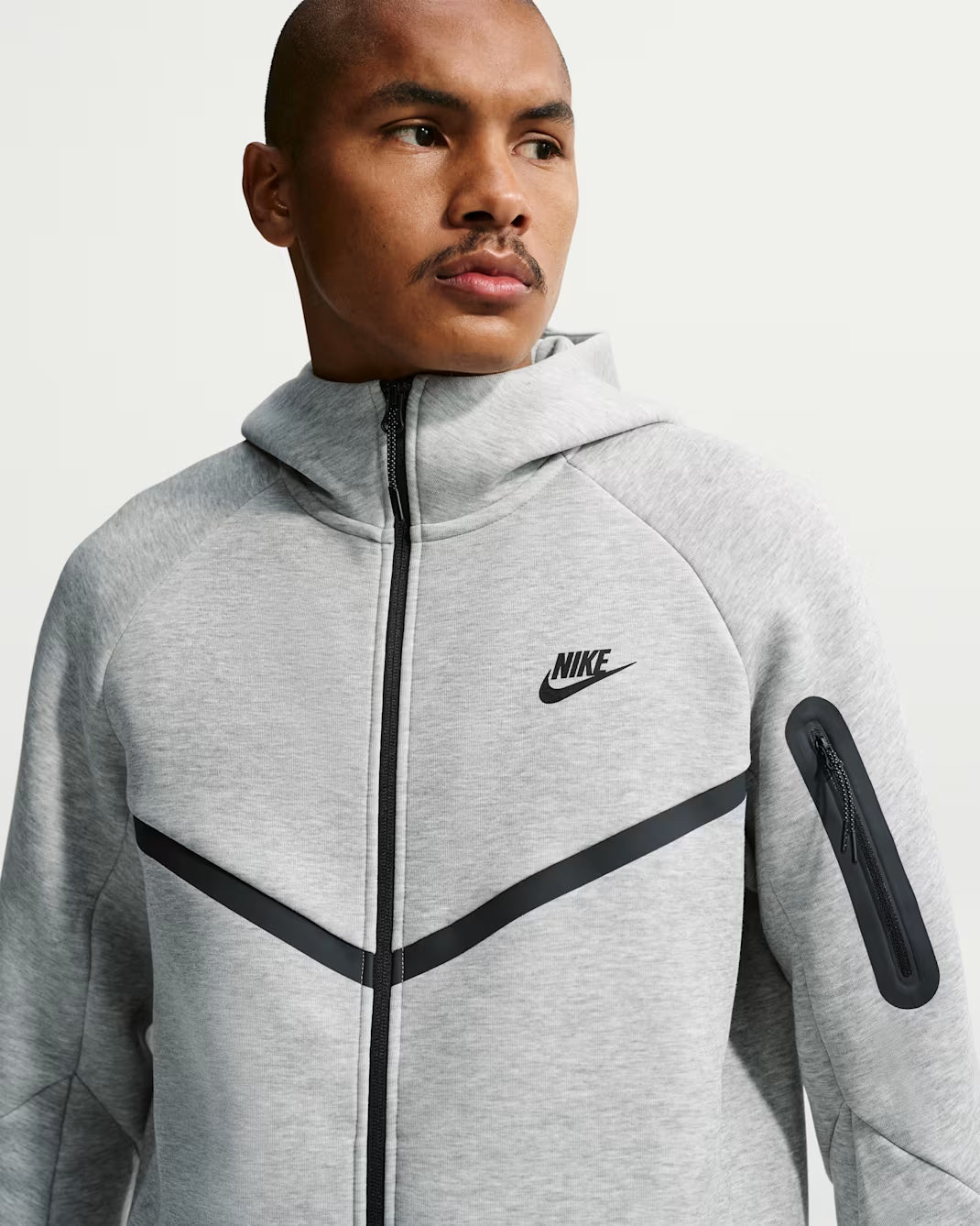 Men's Nike Tech Dark Fleece Windrunner Full-Zip Jacket Grey Heather/Black HV0949-063