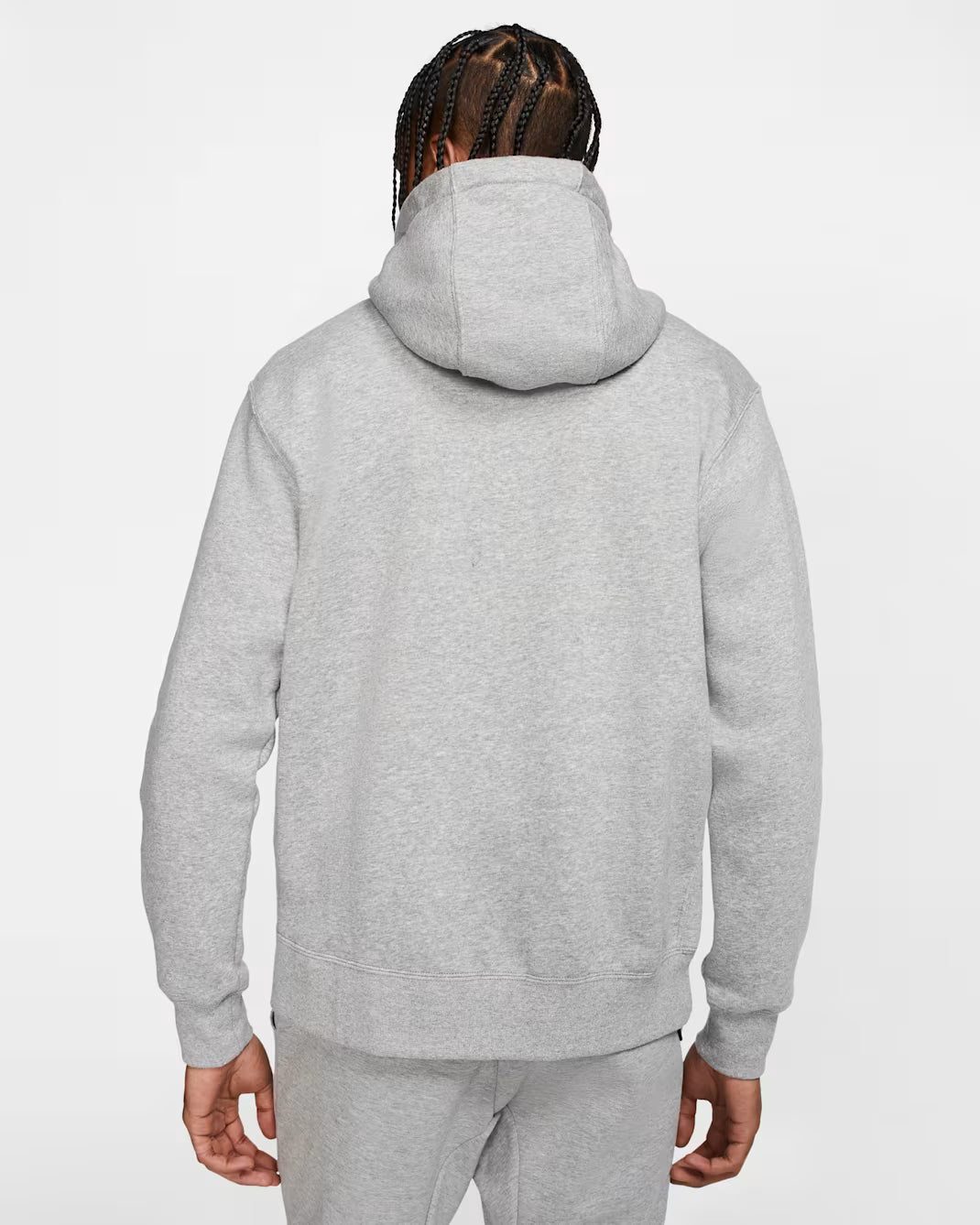 Men's Nike Sportswear Club Fleece Full Zip Hoodie Dark Grey Heather/Matte Silver/White BV2645-063