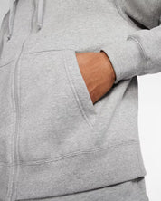 Men's Nike Sportswear Club Fleece Full Zip Hoodie Dark Grey Heather/Matte Silver/White BV2645-063