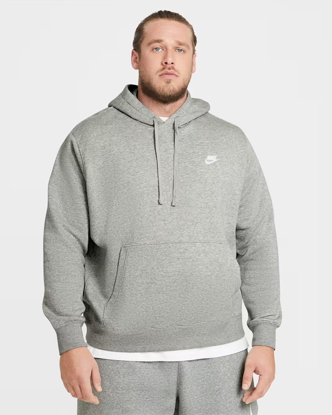 Men's Nike Sportswear Club Fleece Pullover Hoodie Dark Grey Heather/Matte Silver/White BV2654-063