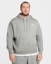Men's Nike Sportswear Club Fleece Pullover Hoodie Dark Grey Heather/Matte Silver/White BV2654-063