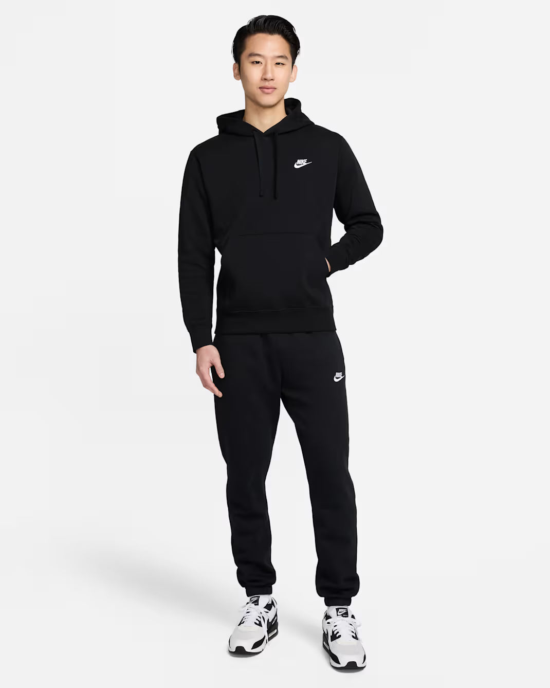 Men's Nike Sportswear Club Fleece Hoodie Black/Black/White BV2654-010