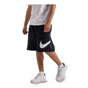 Men's Nike Club Fleece Swoosh Shorts - Black/Black/White