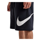 Men's Nike Club Fleece Swoosh Shorts - Black/Black/White