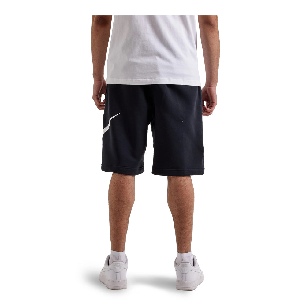 Men's Nike Club Fleece Swoosh Shorts - Black/Black/White