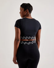 Women's Nike Sportswear Essential Swoosh Top Black FN3666-010