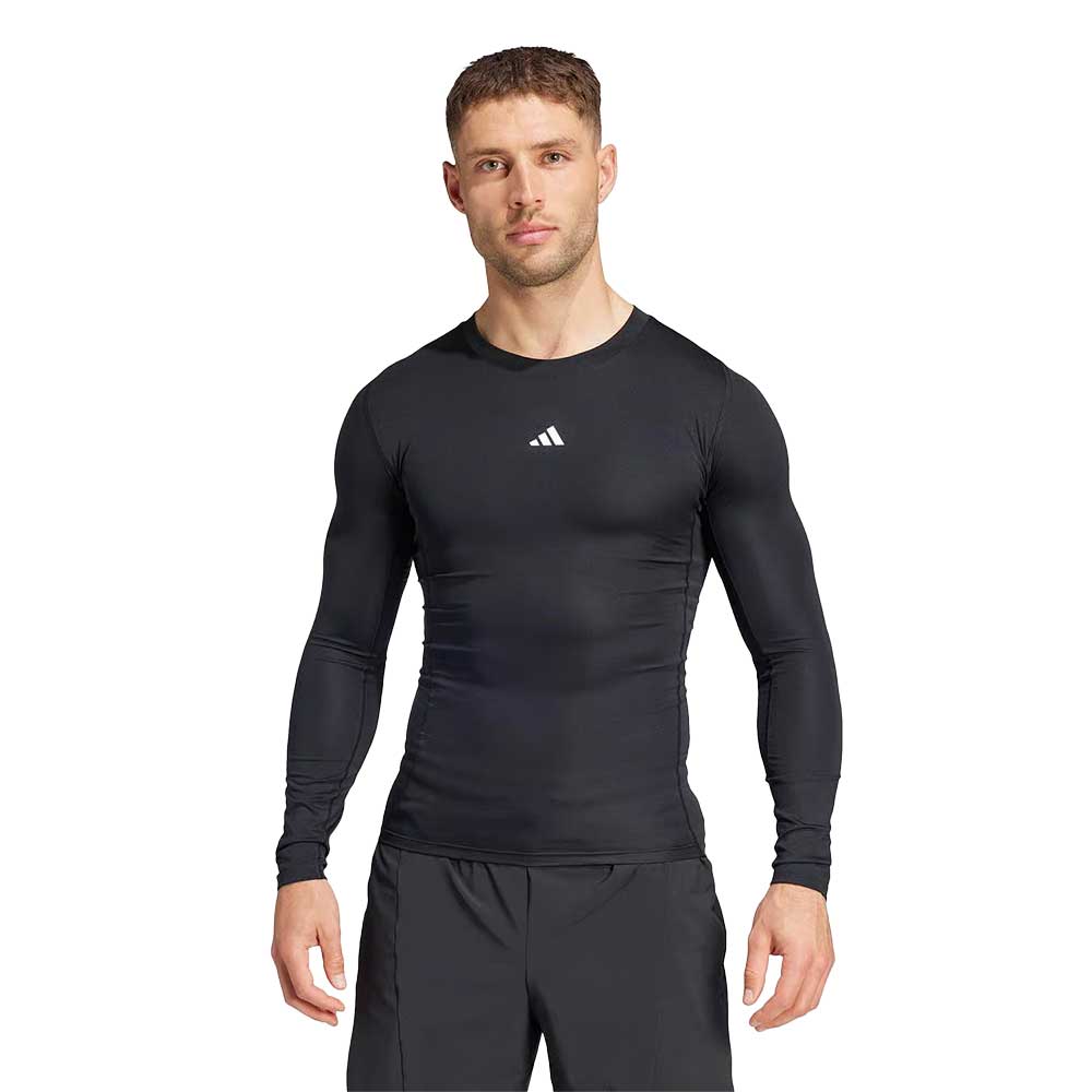 Men'sTechfit LS Tee - Black/White