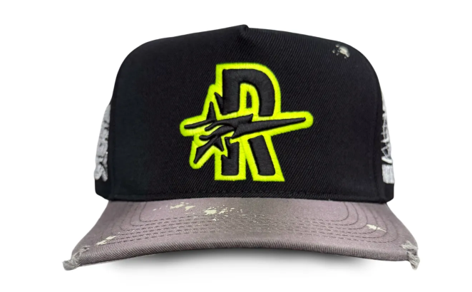 Men's Rough Play Vintage Snapback Black/Volt vintagehat-bkgylime