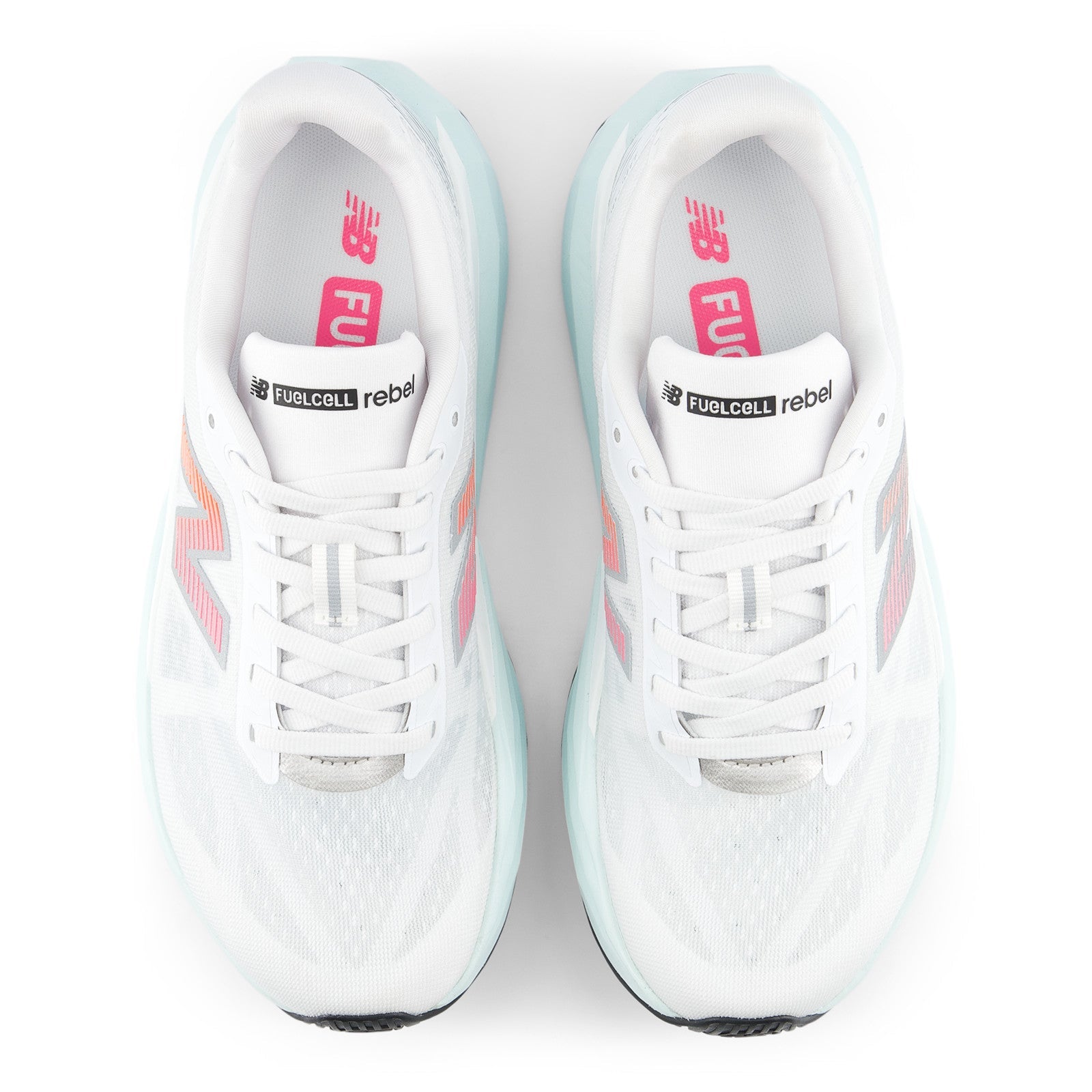 Women's FuelCell Rebel v5 (8U7 - NB 103 White/Pink Heat/Glint Blue)
