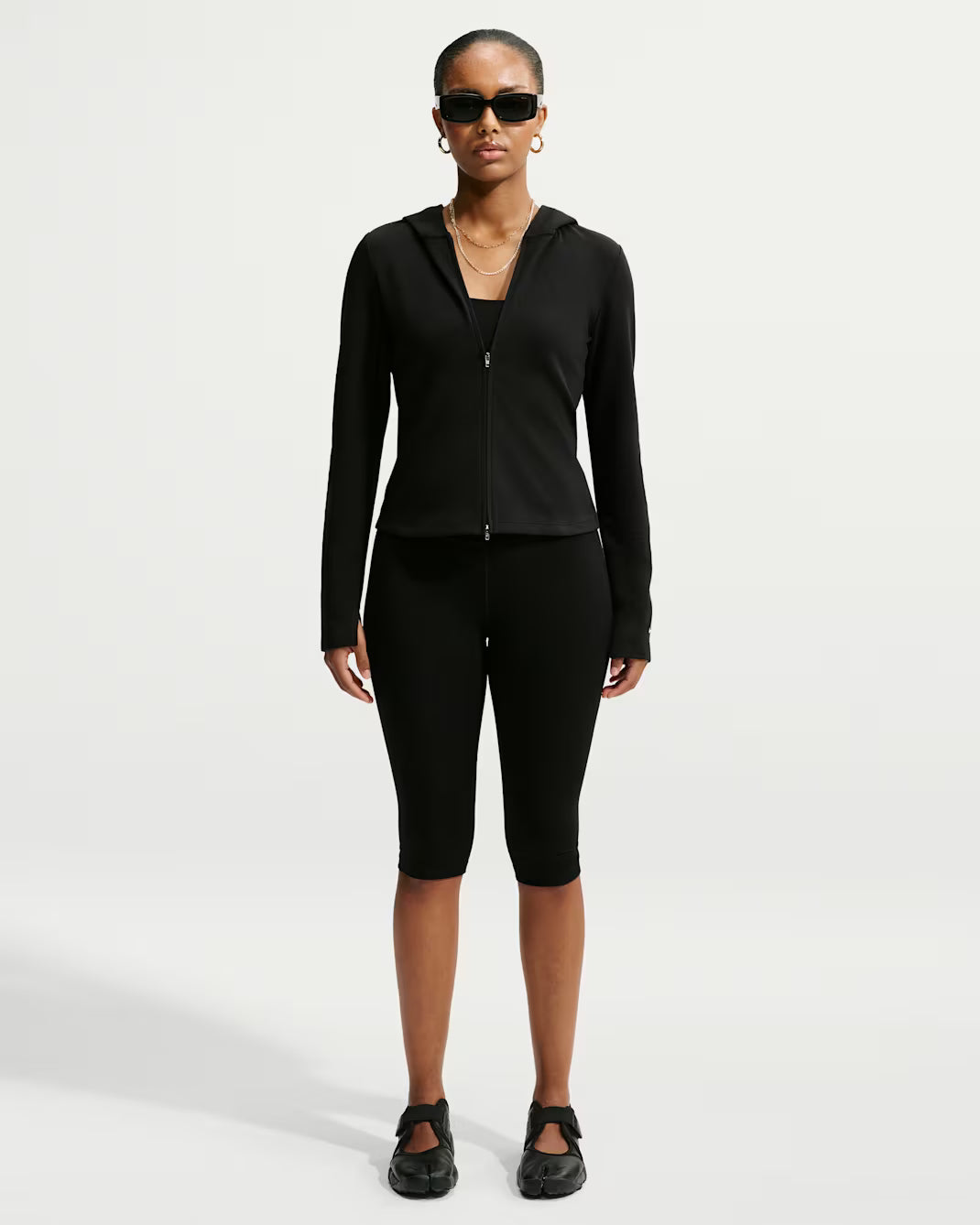 Women's Nike Sportswear Chill Knit Slim Long-Sleeve Full-Zip Top Black/Black/White IM8379-010