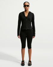 Women's Nike Sportswear Chill Knit Slim Long-Sleeve Full-Zip Top Black/Black/White IM8379-010