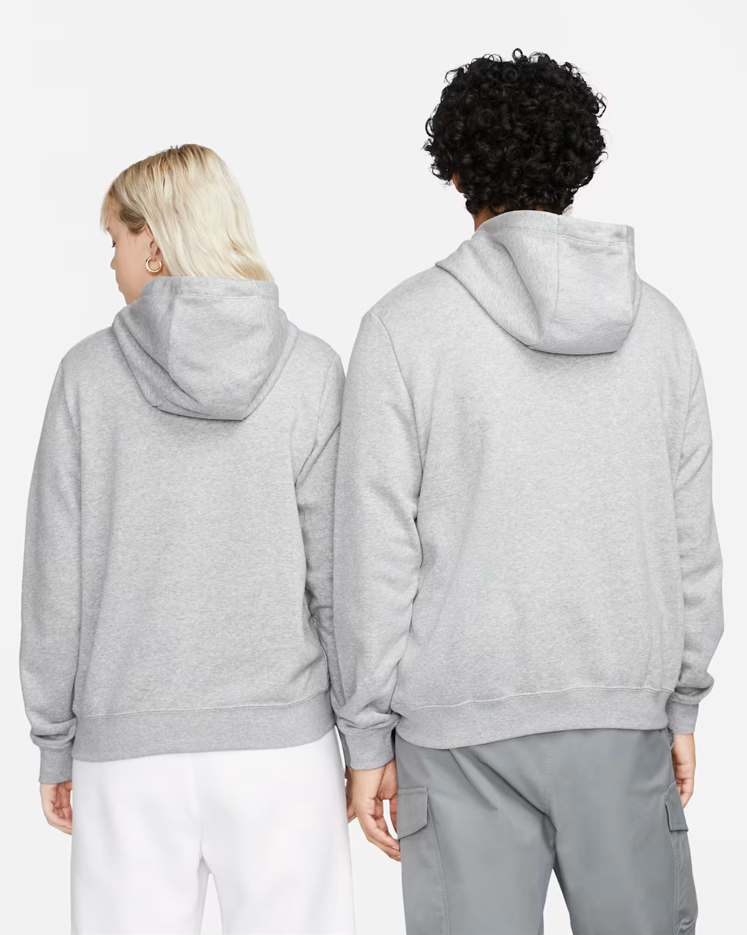 Women's Nike Sportswear Club Fleece Pullover Hoodie Dark Grey Heather/White DQ5793-063