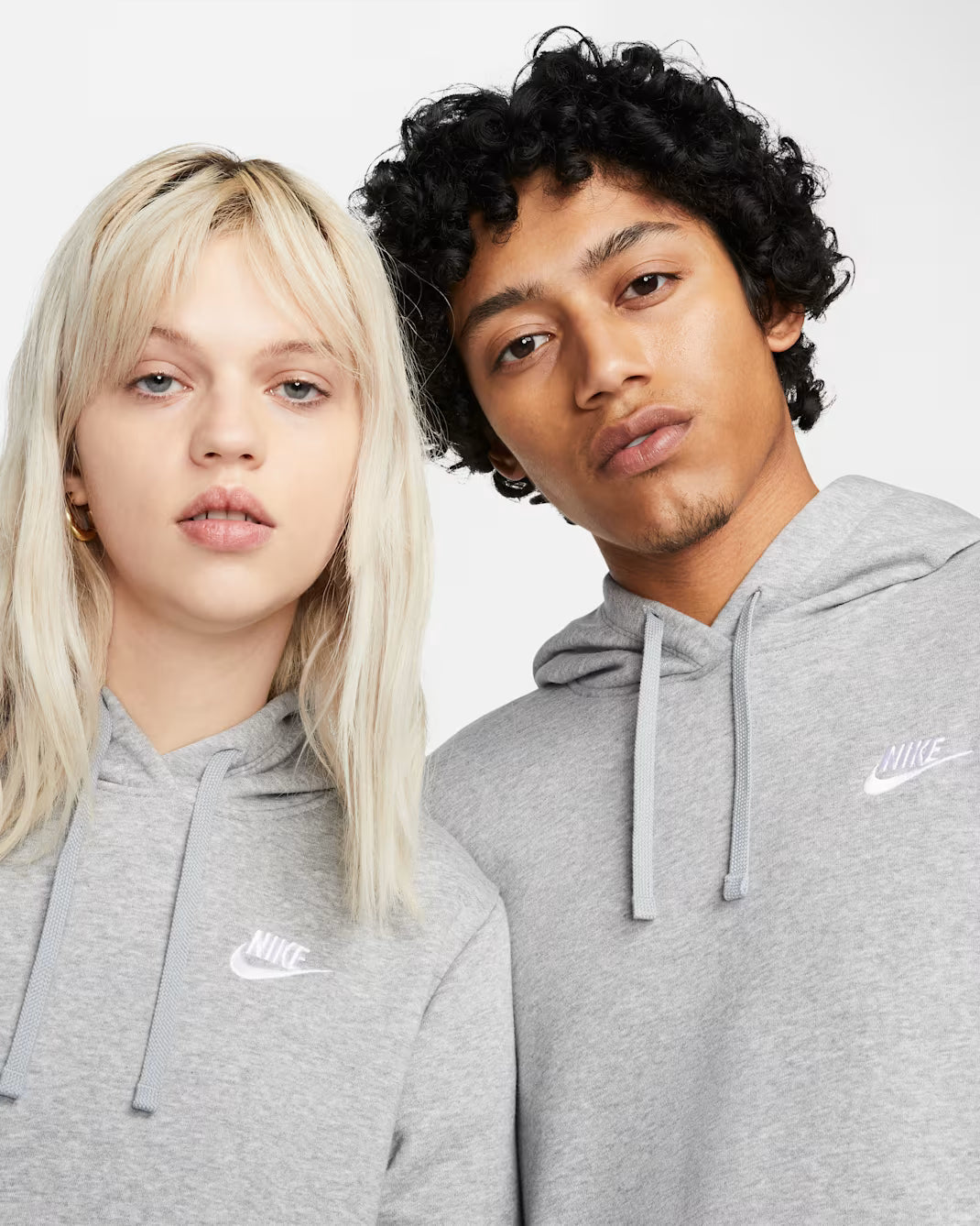 Women's Nike Sportswear Club Fleece Pullover Hoodie Dark Grey Heather/White DQ5793-063